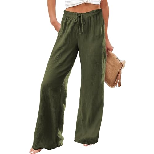 Generisch Sommerhose Damen Leicht Flare Yogahose Damen Ripped Sweathose Damen Trousers for Women Leichte Jogginghose Damen Fitnesshose Damen Jogginghose Damen Kurzgröße Leggings Mit Handytasche von Generisch