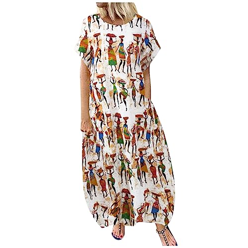Generisch Sommerkleid Damen Leicht Lang Afrikanische Maxikleider Damen Sommer Elegant Ballonkleid Maxi Kurzarm Sommerkleider Leicht Luftig Kaftan Kleid Frauen mit Taschen Strandkleid Luftige Locker Generisch Sommerkleid Damen Leicht Lang Afrikanische Maxikleider Damen Sommer Elegant Ballonkleid Maxi Kurzarm Sommerkleider Leicht Luftig Kaftan Kleid Frauen mit Taschen Strandkleid Luftige Locker von Generisch