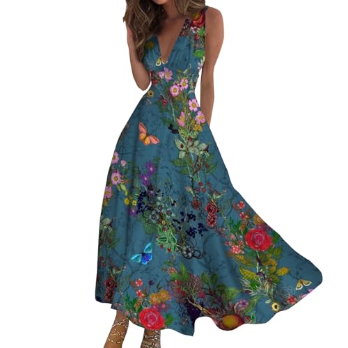 Generisch Sommerkleider Damen Sommer Blumendruck Strandkleider Tief V-Ausschnitt Ärmellos Partykleid Freizeitkleid Boho Beach Maxi Dress Große Größen Lässig Lose A-Linie Kleid Maxikleid(A Lila,3XL) Generisch Sommerkleider Damen Sommer Blumendruck Strandkleider Tief V-Ausschnitt Ärmellos Partykleid Freizeitkleid Boho Beach Maxi Dress Große Größen Lässig Lose A-Linie Kleid Maxikleid(A Lila,3XL) von Generisch