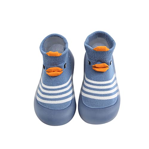 Generisch Sommerschuhe Damen Ballerina Kinder Toller Schuhe Baby und Mädchen rutschfeste Flache Socken Schuhe leicht bequem niedlich Cartoon Ente Muster Hallenschuhe Schuhe Damen (Blue, 20 Infant) von Generisch