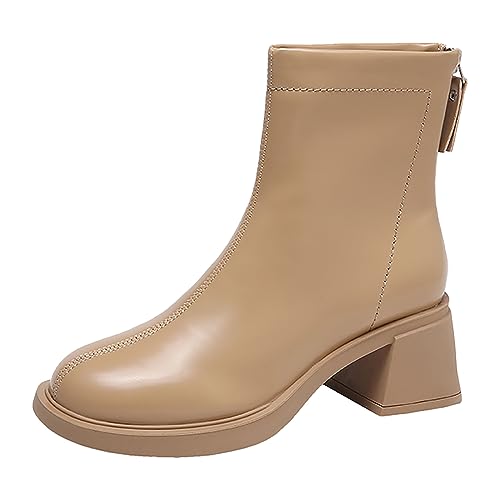 Generisch Stiefel Damen Niederung Stiefel Comfort Knöchel Schuhe Wanderschuhe Feuchtigkeitsabsorbierend mit Schnalle Stilettos von Generisch