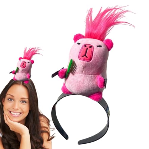 Stofftier-Haarspangen, Haarspangen für Mädchen - Frauen-Cartoon-Haarspange mit Capybara gefüllt | Schöne Kopfbedeckung, multifunktionales Haar-Accessoire für Dusche, Reisen, Strandpartys von Generisch