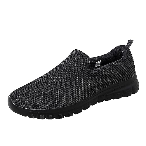 Generisch Strick-Slip-On-Schuhe für Damen | Bequeme Wanderschuhe | Leicht und bequem Sportswear Schuhe Damen (Black, 35) von Generisch