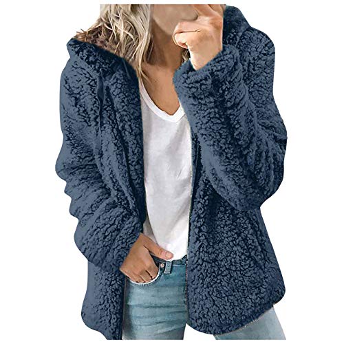 Generisch Swetchert Jacke Damen Fleecemantel Mädchen Basic Winterpullover Cardigan Bunt Zip Teddyjacke Women Günstig Kuschelpullover Clothes Sweatshirt Pullover Jacket Hoodies von Generisch