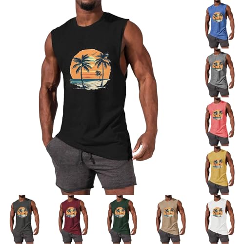 Generisch Tank Top Herren Sommer Tropische Druck Tanktops Ärmellos Rundhals Unterhemden Leicht Atmungsaktive Muskelshirt mit Palmen Druck Outdoor Casual Strand Unterhemd Generisch Tank Top Herren Sommer Tropische Druck Tanktops Ärmellos Rundhals Unterhemden Leicht Atmungsaktive Muskelshirt mit Palmen Druck Outdoor Casual Strand Unterhemd von Generisch