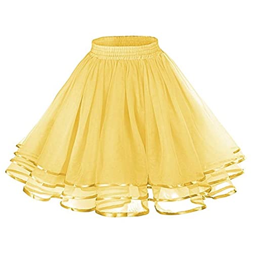 Generisch Tutu Damen Rock Tüllrock Kurz Ballet 3 Layers,Petticoat Kostüm für Frauen Mädchen Für Damen Karneval Kostüm Tüllrock Gelber TüLlrock Damen Damen KostüM TüLlrock Damen Blau Hell von Generisch