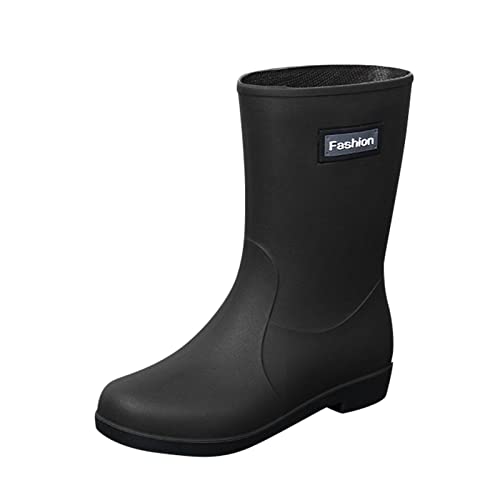 Generisch Wasserfeste Schuhe Stiefel Wasserdicht Kurze Wasserdichte Stiefel Leicht Langschaft Stiefeletten Sommer Damen-Gummistiefel Kurz Halbhohe Garten Gummistiefel Angelstiefel Damen Schwarz,EU 36 von Generisch