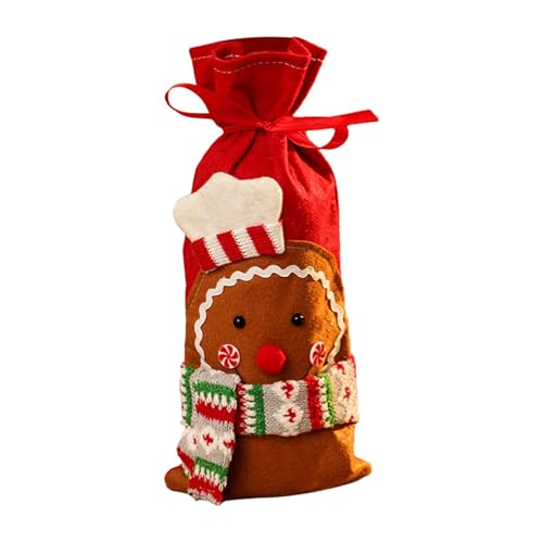 Generisch Weihnachtsflaschenhülle,Weihnachtsweinflaschenhülle - Weinhülle Weinflaschenhülle,Weinhülle mit Kordelzug, Flaschenhüllen, Lebkuchenmann-Weinbeutel, Weihnachtsdekoration Generisch Weihnachtsflaschenhülle,Weihnachtsweinflaschenhülle - Weinhülle Weinflaschenhülle,Weinhülle mit Kordelzug, Flaschenhüllen, Lebkuchenmann-Weinbeutel, Weihnachtsdekoration von Generisch