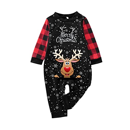 Generisch Weihnachtspyjama Familie Set Kuschelig Matching Pyjamas Couple Lang Partner Baumwolle Christmas Pyjama Weihnachts Schlafanzug Cute Paare Weihnachts Pyjama Familien Outfit Set von Generisch