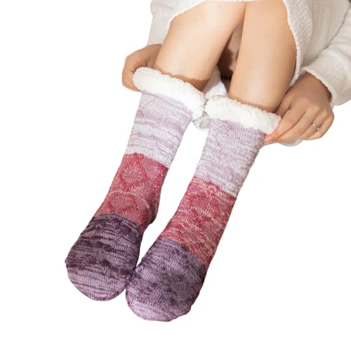 Winter-Bodensocken, Bodensocken Damen,Slipper-Socken für Damen - Bequeme flauschige Schlafsocken, rutschfest, atmungsaktiv, für Kinder, Männer, Geschenke für schwangere Mütter von Generisch
