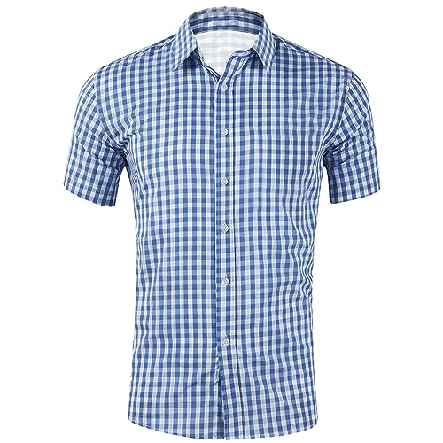 Generisch freizeithemd Herren Kurzarm bügelfrei Baumwolle, Kariert Hemden Herren Kurzarm Oktoberfest Hemd Freizeithemd Casual Regular Fit Trachtenhemd Brusttasche Universal Fit S-3XL Blau M Generisch freizeithemd Herren Kurzarm bügelfrei Baumwolle, Kariert Hemden Herren Kurzarm Oktoberfest Hemd Freizeithemd Casual Regular Fit Trachtenhemd Brusttasche Universal Fit S-3XL Blau M von Generisch