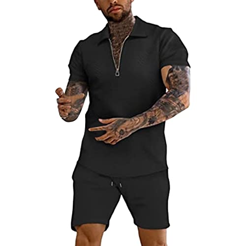 Generisch herren sommer outfit sportanzug herren business hemd herren hemd schwarz herren set for life golf shorts herren poloshirt herren beige jogginganzug herren set von Generisch