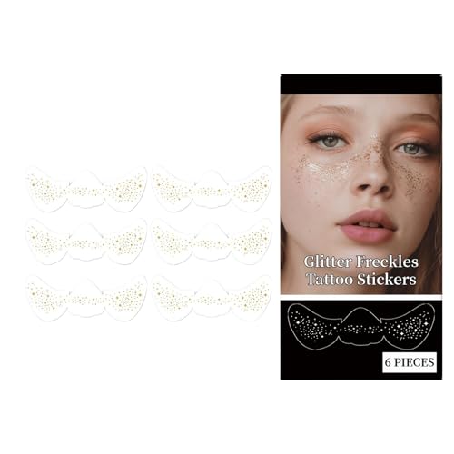 Glitzernde Sommersprossen - Gesichts-Make-up-Pflaster | Lang haftende temporäre Sommersprossen-Aufkleber für Alltag, Kostüm, Bühne & Festivals Glitzernde Sommersprossen - Gesichts-Make-up-Pflaster | Lang haftende temporäre Sommersprossen-Aufkleber für Alltag, Kostüm, Bühne & Festivals von Generisch