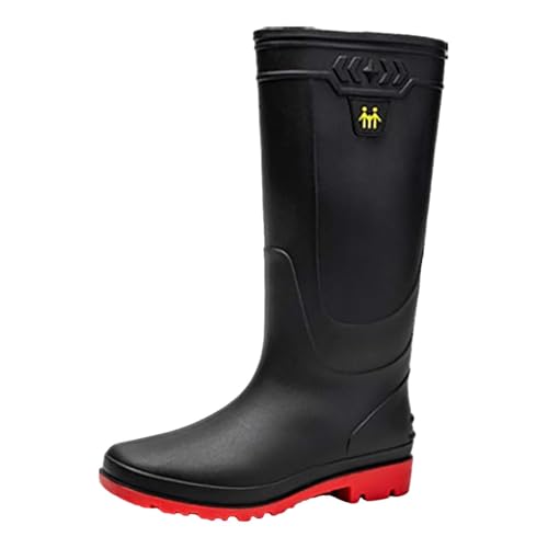 Große kniehohe Gummistiefel für Herren, wasserdicht, Knöchelstütze, rutschfeste Angelschuhe, robuste Gummi-Gartenarbeitsstiefel mit Wärmedämmung für Outdoor- und Jagdsicherheit, rot, 43 EU Große kniehohe Gummistiefel für Herren, wasserdicht, Knöchelstütze, rutschfeste Angelschuhe, robuste Gummi-Gartenarbeitsstiefel mit Wärmedämmung für Outdoor- und Jagdsicherheit, rot, 43 EU von Generisch