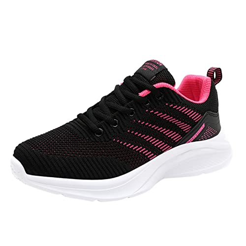 Gummisohlen Für Walking Outdoor Fitness Jogging Sport Atmungsaktive Lace Up Runing Schuhe Fashion-Schuhe Meshy-Frauen Fahrrad Schuhe Damen Sneaker Schuhe Herren Black Shoes for Men (Pink, 38) von Generisch