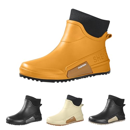 Gummistiefel Herren Halbhoch, Wasserdicht Atmungsaktiv Stiefeletten, Anti-Rutsch Modische Stiefel für Paare,Vier-Jahreszeiten-Stiefel mit Futter Gartenschuhe, Unisex Gummischuhe&Regenschuh Gummistiefel Herren Halbhoch, Wasserdicht Atmungsaktiv Stiefeletten, Anti-Rutsch Modische Stiefel für Paare,Vier-Jahreszeiten-Stiefel mit Futter Gartenschuhe, Unisex Gummischuhe&Regenschuh von Generisch