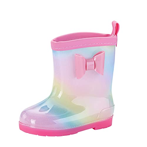 Gummistiefel Mädchen Rutschfest Regenstiefel Kinder Regenschuhe Halbschaft Rain Boots Wasserdichte Kinderschuhe Kids Bootschuhe Bequeme Regen Stiefel Kinderstiefel Kleinkinder Stiefeletten 3-10 Jahre von Generisch