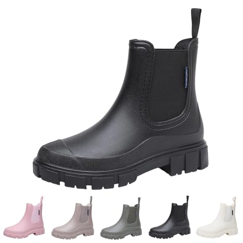 Gummistiefel für Damen, knöchelhoch, modisch, kurz, Regenstiefel, bequem, Chelsea, Gartenstiefel, wasserdicht, rutschfest, Gummi, Regenschuhe für Bootfahren, Angeln, Gartenarbeit, Landwirtschaft Gummistiefel für Damen, knöchelhoch, modisch, kurz, Regenstiefel, bequem, Chelsea, Gartenstiefel, wasserdicht, rutschfest, Gummi, Regenschuhe für Bootfahren, Angeln, Gartenarbeit, Landwirtschaft von Generisch