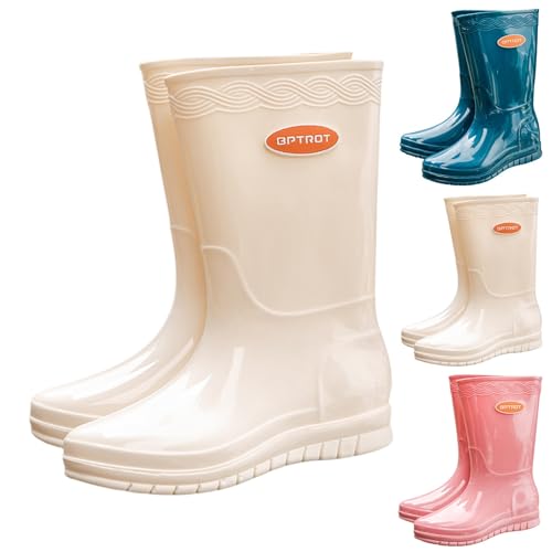 Gummistiefel für Damen, wadenhoch, isoliert, leicht, wasserdicht, Gummi, Regenstiefel mit Glanz, für Bootfahren, Angeln, Gartenarbeit, Landwirtschaft, weiß, 37 EU Gummistiefel für Damen, wadenhoch, isoliert, leicht, wasserdicht, Gummi, Regenstiefel mit Glanz, für Bootfahren, Angeln, Gartenarbeit, Landwirtschaft, weiß, 37 EU von Generisch