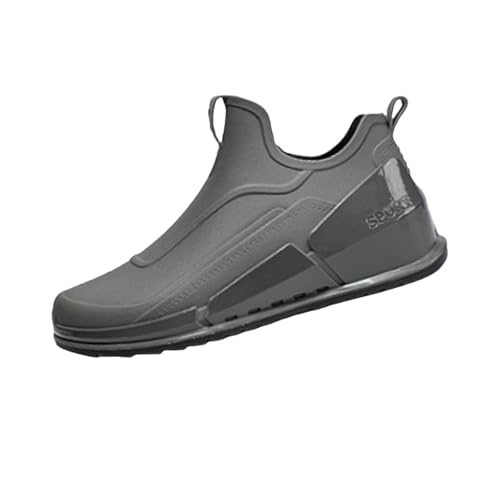 Gummistiefel für Damen und Herren, kurze Gummistiefel, wasserdicht, Chelsea-Stiefel, wasserdicht, Regenschuhe, Küchenschuhe, rutschfeste Sohle, PVC-Material für Komfort und Trockenhaltung, grau, 44 EU Gummistiefel für Damen und Herren, kurze Gummistiefel, wasserdicht, Chelsea-Stiefel, wasserdicht, Regenschuhe, Küchenschuhe, rutschfeste Sohle, PVC-Material für Komfort und Trockenhaltung, grau, 44 EU von Generisch