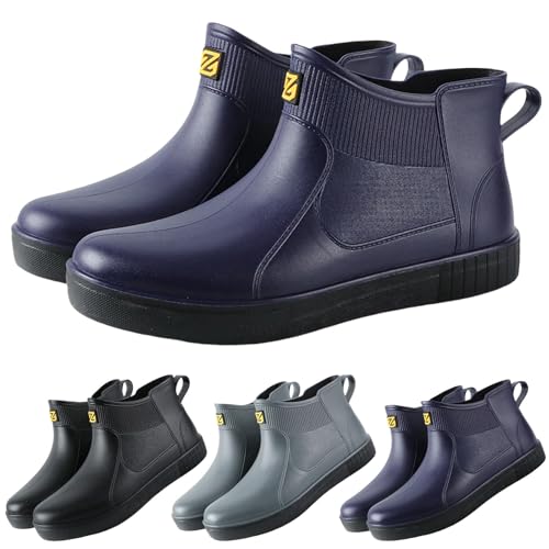 Gummistiefel für Herren, kurze Knöchel, Gummi-Regenstiefel, Neopren-gefüttert, wasserdicht, rutschfest, modisch, atmungsaktiv, Regenstiefel für Gartenarbeit, Angeln, Landwirtschaft, Spaziergang Gummistiefel für Herren, kurze Knöchel, Gummi-Regenstiefel, Neopren-gefüttert, wasserdicht, rutschfest, modisch, atmungsaktiv, Regenstiefel für Gartenarbeit, Angeln, Landwirtschaft, Spaziergang von Generisch