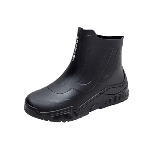 Gummistiefel für Herren, wasserdicht, kurze Knöchel, Gummischuhe, Outdoor, einfarbig, Arbeit, Gartenschuhe, lässig, rutschfest, Arbeit, Regenschuh, leichte Stiefeletten mit Komfort-Einlegesohle Gummistiefel für Herren, wasserdicht, kurze Knöchel, Gummischuhe, Outdoor, einfarbig, Arbeit, Gartenschuhe, lässig, rutschfest, Arbeit, Regenschuh, leichte Stiefeletten mit Komfort-Einlegesohle von Generisch