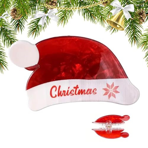 Haarklammern für Frauen, Kiefernklammer in Weihnachtsmützenform - Weihnachts-Haarklammern in Cartoon-Hut-Form,Kurzes und langes Haar, starker Halt, rutschfeste Krallenbackenklammern zum Sammeln und Pe Haarklammern für Frauen, Kiefernklammer in Weihnachtsmützenform - Weihnachts-Haarklammern in Cartoon-Hut-Form,Kurzes und langes Haar, starker Halt, rutschfeste Krallenbackenklammern zum Sammeln und Pe von Generisch