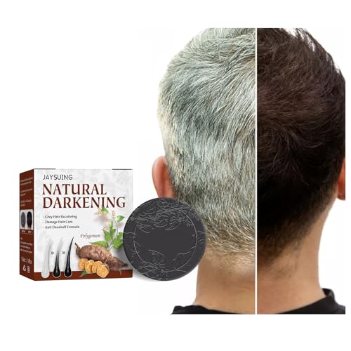 Haarseife gegen Graue Haare, Grau Glanz Seife, Haar Revitalisierungsbar, Polygonum Shampoo gegen Graue Haare, Schwarze Seife gegen Graue Haare, Anti Graue Haare für Männer und Frauen, 50g (3) von Generisch