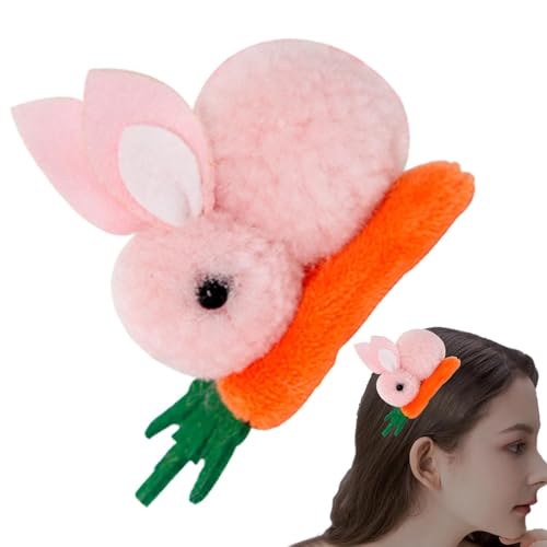 Hasen-Plüsch-Haarspange, Osterhase, Karotte, Haarspange, niedlich, gefüllt, elastisch, Plüschtier-Hasen-Haarschmuck für Frauen und Mädchen Hasen-Plüsch-Haarspange, Osterhase, Karotte, Haarspange, niedlich, gefüllt, elastisch, Plüschtier-Hasen-Haarschmuck für Frauen und Mädchen von Generisch