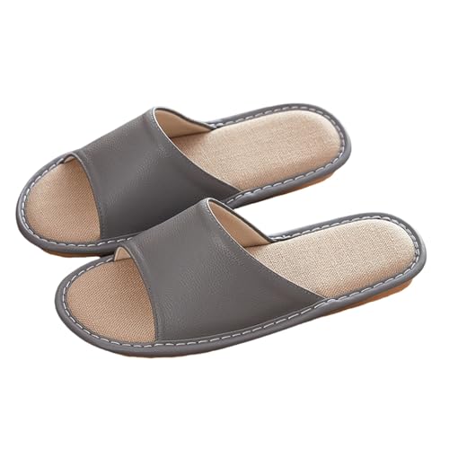 -Hausschuhe für den Innen- und Schlafzimmerboden, leise, atmungsaktiv, schweißabsorbierend, aus Baumwollleinen, Rindsleder, lässige Hausschuhe für Männer und Frauen Highheels Schuhe Damen (Grey, 41) -Hausschuhe für den Innen- und Schlafzimmerboden, leise, atmungsaktiv, schweißabsorbierend, aus Baumwollleinen, Rindsleder, lässige Hausschuhe für Männer und Frauen Highheels Schuhe Damen (Grey, 41) von Generisch