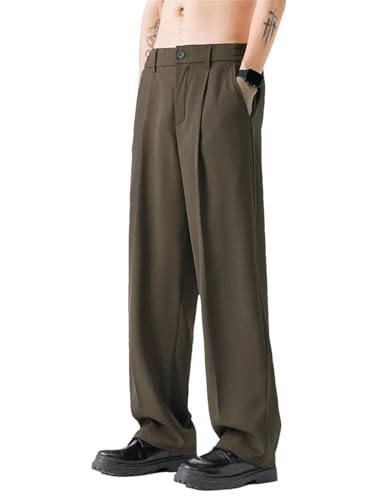 Herren-Anzughose, weites Bein, Businesshose, gerade, Streetwear-Hose, braun, M Herren-Anzughose, weites Bein, Businesshose, gerade, Streetwear-Hose, braun, M von Generisch