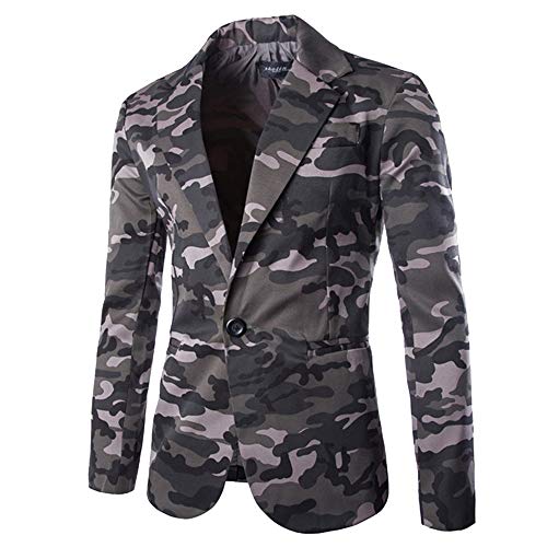 Herren-Blazer mit Camouflage-Muster, schmale Passform, Anzugjacke, Mantel, gekerbtes Revers, Blazer, Tops, langärmelig, Sportmäntel, schmale Passform, Ein-Knopf-Anzugjacken, modischer Smoking für Herren-Blazer mit Camouflage-Muster, schmale Passform, Anzugjacke, Mantel, gekerbtes Revers, Blazer, Tops, langärmelig, Sportmäntel, schmale Passform, Ein-Knopf-Anzugjacken, modischer Smoking für von Generisch