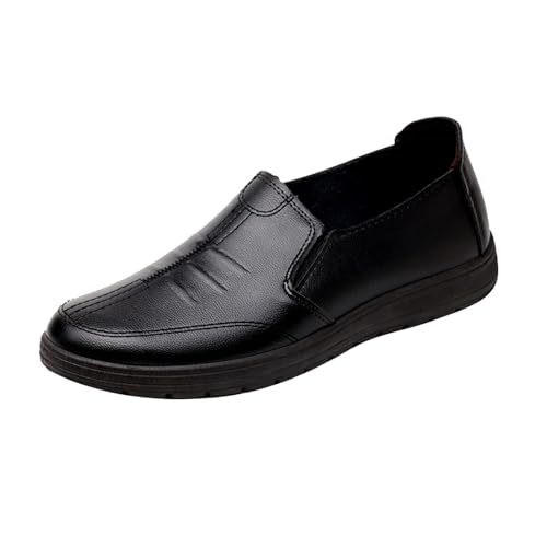 Herren Business Halbschuh aus Komfortweite atmungsaktiver Business Lederschuhe Anzugschuhe Hochzeit Schuhe Schnürschuh Lederschuhe Lackschuhe Hochzeit Schuhe (Black, 44) von Generisch