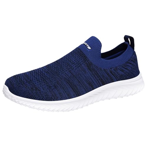 Herren Damen Slip-On-Sneaker, atmungsaktiv, Laufschuhe, legere Sportschuhe, leichte Sneaker, Herren-Sneaker, blau, 42.5 EU von Generisch