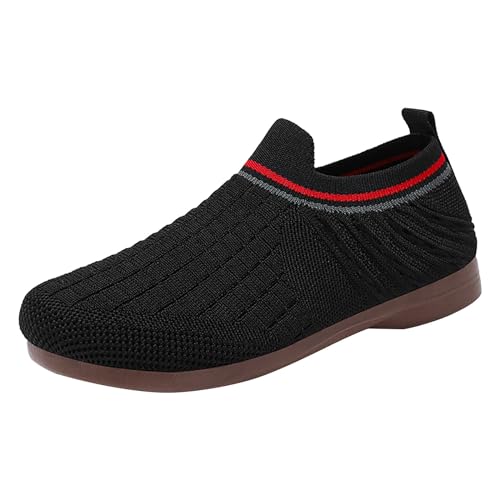 Herren-Freizeitschuhe, Stiefeltyp, Damen, Sommer, gewebt, atmungsaktiv, weiche Sohle, farbblockierend, Freizeitschuhe, Größe D N, Schwarz , 39 EU von Generisch