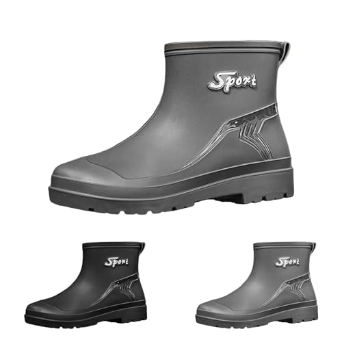 Herren Gummistiefeletten, Water Shoes, Top Rubber Shoes, kurze Gummistiefel, Men's Rain Boots, Casual Fashion, Outdoor Work, Fishing Car Wash, Kitchen Non Slip Overshoes, Schwarz Ledersohle Herren Gummistiefeletten, Water Shoes, Top Rubber Shoes, kurze Gummistiefel, Men's Rain Boots, Casual Fashion, Outdoor Work, Fishing Car Wash, Kitchen Non Slip Overshoes, Schwarz Ledersohle von Generisch