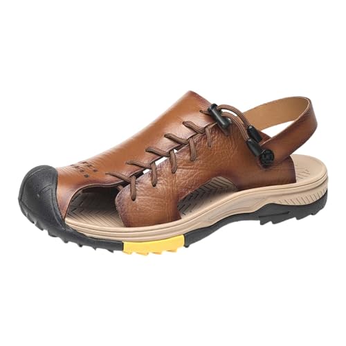 Herren-Hausschuhe mit Netzstoff, rutschfest, atmungsaktiv, leicht, atmungsaktiv, Baotou-Sandalen, Größe 38, khaki, 8.5 UK 3X-Narrow Herren-Hausschuhe mit Netzstoff, rutschfest, atmungsaktiv, leicht, atmungsaktiv, Baotou-Sandalen, Größe 38, khaki, 8.5 UK 3X-Narrow von Generisch