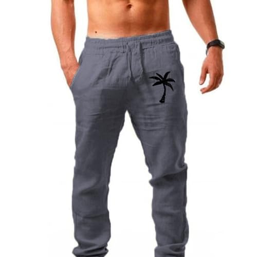 Herren Hosen Leinen Lang Sommer Freizeithose Straight Bein Regular Fit Sommerhose Leicht Luftig Strandhose Schlichter Palmen Druck Lässige Hosen mit Tunnelzug Bequeme Weich Leinenhosen Herren Hosen Leinen Lang Sommer Freizeithose Straight Bein Regular Fit Sommerhose Leicht Luftig Strandhose Schlichter Palmen Druck Lässige Hosen mit Tunnelzug Bequeme Weich Leinenhosen von Generisch
