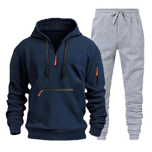 Herren Jogginganzug Trainingsanzug Sportanzug Hausanzug mit 1/4 Reißverschluss mit Kapuze Trainingsanzug Set Herren Langarm Oversize Sportanzug Einfarbig Tracksuit Warm Jogginganzug Sportsachen Herren Jogginganzug Trainingsanzug Sportanzug Hausanzug mit 1/4 Reißverschluss mit Kapuze Trainingsanzug Set Herren Langarm Oversize Sportanzug Einfarbig Tracksuit Warm Jogginganzug Sportsachen von Generisch