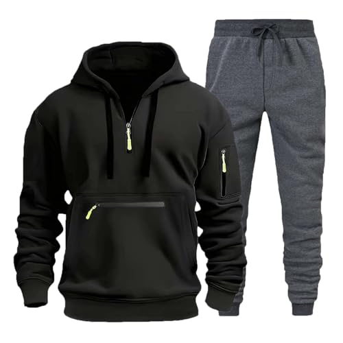 Herren Jogginganzug Trainingsanzug Sportanzug Hausanzug mit 1/4 Reißverschluss mit Kapuze Trainingsanzug Set Herren Langarm Oversize Sportanzug Einfarbig Tracksuit Warm Jogginganzug Sportsachen Herren Jogginganzug Trainingsanzug Sportanzug Hausanzug mit 1/4 Reißverschluss mit Kapuze Trainingsanzug Set Herren Langarm Oversize Sportanzug Einfarbig Tracksuit Warm Jogginganzug Sportsachen von Generisch