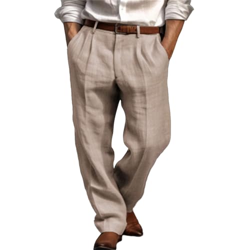 Herren Leinenhose Einfarbiges Lang Leicht Sommerhose Loose Fit Freizeithose mit Kordelzug für Urlaub Strand Alltag Schwarze Hose Herren Stretch Slim Fit Herren Leinenhose Einfarbiges Lang Leicht Sommerhose Loose Fit Freizeithose mit Kordelzug für Urlaub Strand Alltag Schwarze Hose Herren Stretch Slim Fit von Generisch