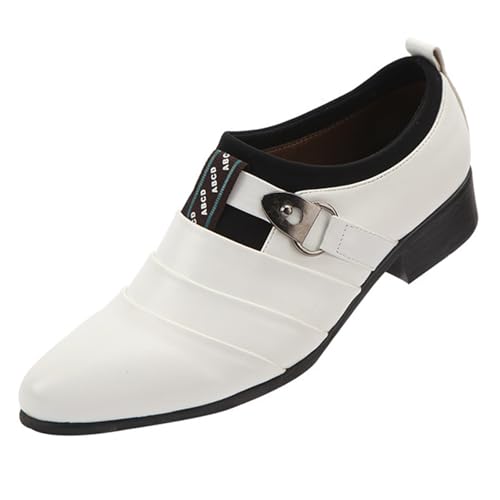 Herren-Schuhe, Frühjahr, Sommer und Herbst, atmungsaktiv, weiches Leder, weiche Sohle, Fahren, Business, formell, britischer Stil, lässige Lederschuhe, Server-Schuhe, weiß, 40 2/3 EU Herren-Schuhe, Frühjahr, Sommer und Herbst, atmungsaktiv, weiches Leder, weiche Sohle, Fahren, Business, formell, britischer Stil, lässige Lederschuhe, Server-Schuhe, weiß, 40 2/3 EU von Generisch