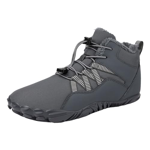 Herren Schuhe Business Stiefelette Plüsch warme Baumwollschuhe tragen und rutschfeste Schneestiefel Fünf-Finger-Baumwollschuhe Outdoor-Sportschuhe Herren- und Damen-Wanderschuhe Jack Herren (Grey, 41) von Generisch