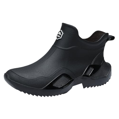 Herren Schuhe Schwarz Weit,Herren Und Frauen Regenstiefel Wasser Schuhe,Einfarbig Plateau,Gummischuhe Casual Outdoor Waschen rutschfeste Überschuhe Regenstiefel Herren Schuhe Schwarz Weit,Herren Und Frauen Regenstiefel Wasser Schuhe,Einfarbig Plateau,Gummischuhe Casual Outdoor Waschen rutschfeste Überschuhe Regenstiefel von Generisch