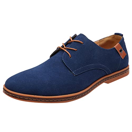 Herren Schuhe Winterstiefel Herrenmode Casual Solid Lace Up Oxfords Lederschuhe Herren Business Schuhe Schuhe Sneaker Herren 43 (Blue, 44) von Generisch