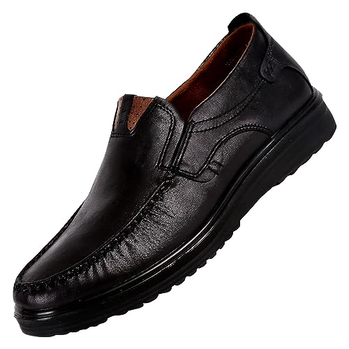 Herren Slip-On Leder Loafer Klassische Business Casual Schuhe mit weicher Sohle Atmungsaktive Fahren Mokassins Leichte Smart Work Office Schuhe, Schwarz , 46 EU Herren Slip-On Leder Loafer Klassische Business Casual Schuhe mit weicher Sohle Atmungsaktive Fahren Mokassins Leichte Smart Work Office Schuhe, Schwarz , 46 EU von Generisch
