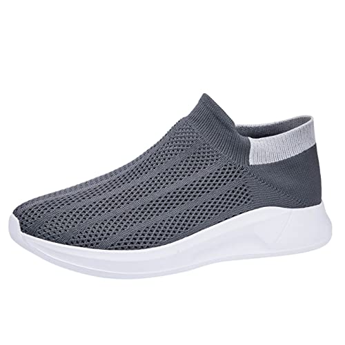 Herren-Sportschuhe, modisch, Sommer, neues Muster, Netzgewebe, atmungsaktiv und bequem, rutschfest, große Paare, Sneaker, Schnürsenkel für Herren, grau, 5.5 UK 3X-Narrow von Generisch