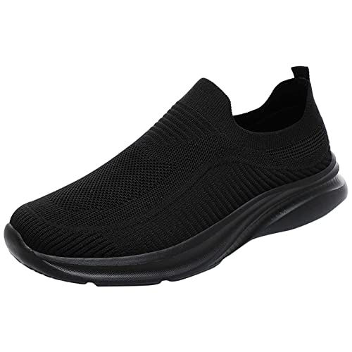 Herren-Sportschuhe, modisch und einfach, einfarbig, neues Muster, Sommer, Netzstoff, atmungsaktiv, Schlupfschuhe, Herrenschuhe, 501 Sneaker, Schwarz , 6.5 UK 3X-Narrow von Generisch