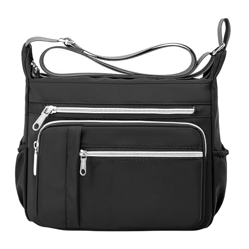 Herren-Umhängetasche, geräumig, mehrere Taschen, Damen-Umhängetasche, modische Tragetasche mit Tragegriff oben, Schwarz , Einheitsgröße Herren-Umhängetasche, geräumig, mehrere Taschen, Damen-Umhängetasche, modische Tragetasche mit Tragegriff oben, Schwarz , Einheitsgröße von Generisch