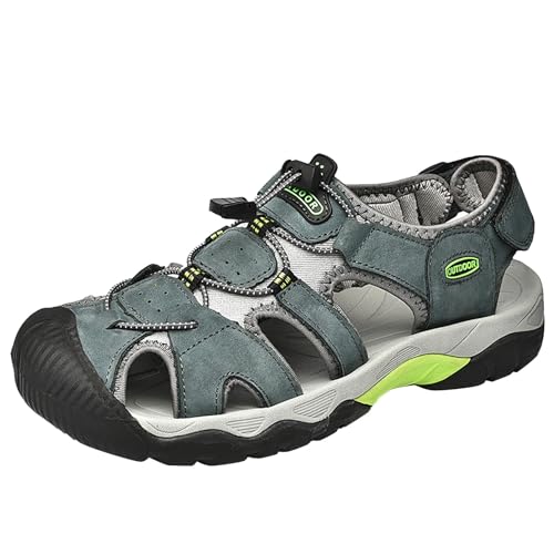 Herren-Wandersandalen, Größe 42, Herren, Sommer, Outdoor, Freizeit, Stirnband, atmungsaktiv, Strandschuhe, Sandalen, Herren, Ledersandalen, Größe 45, grau, 37.5 EU XX-Schmal von Generisch